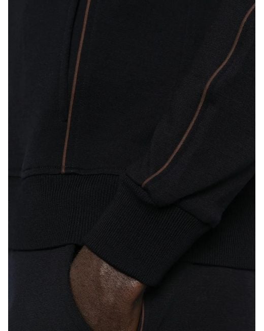 Canali Black Zip Trim Sweater for men