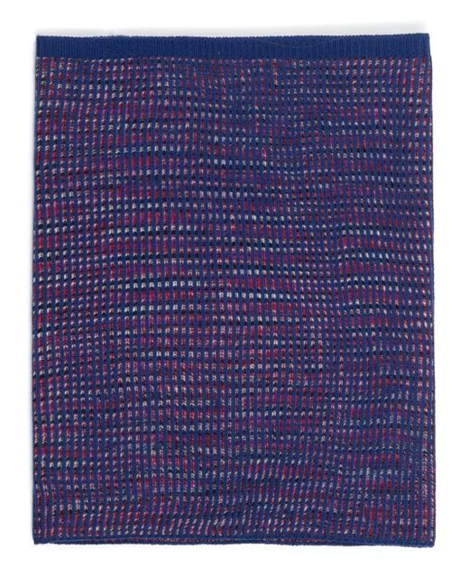 Missoni Blue Wool Scarf With Logo