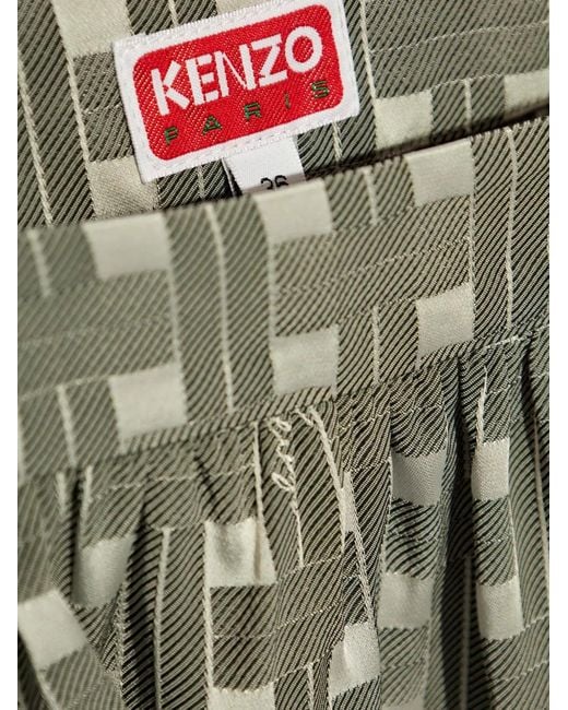 KENZO Natural Plaid-Print Mini Skirt