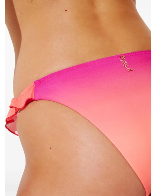 Bas De Bikini Échancré K/Signature Karl Lagerfeld en coloris Pink