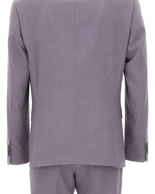 Boss Purple Two-Piece Slim-Fit Suit for men