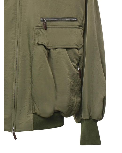 Hed Mayner Green Multi-Pocket Zip-Up Jacket for men