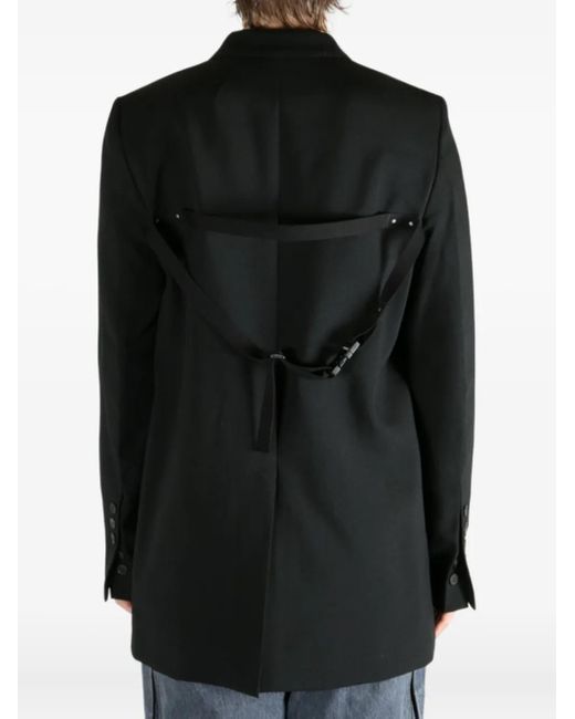 Rick Owens Black Three-Button Back-Strap Jacket for men