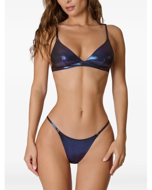 Maison Close Blue Triangle-Cup Bikini Top