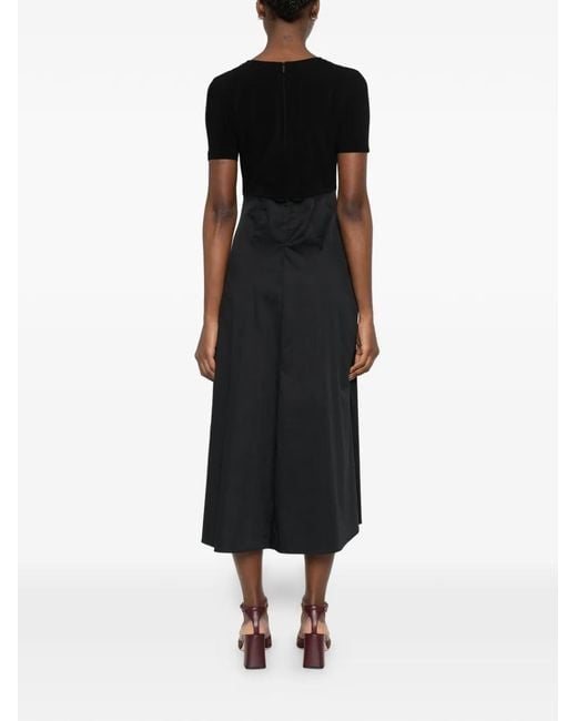 Max Mara Black Velvet Knot Dress