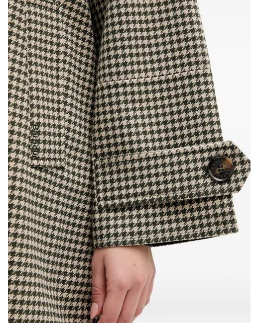 Barbour Gray Kennedy Houndstooth Zip-Up Coat