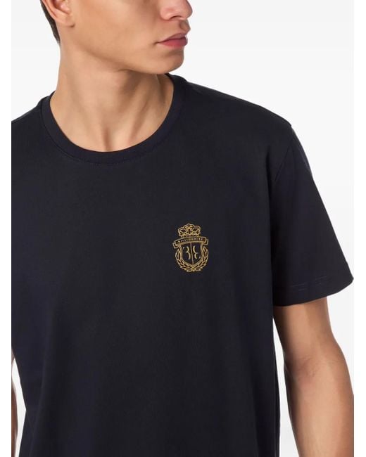Billionaire Black Crest Round-Neck T-Shirt for men