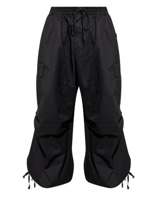 Y-3 Black Drawstring Cargo-Pocket Trousers for men