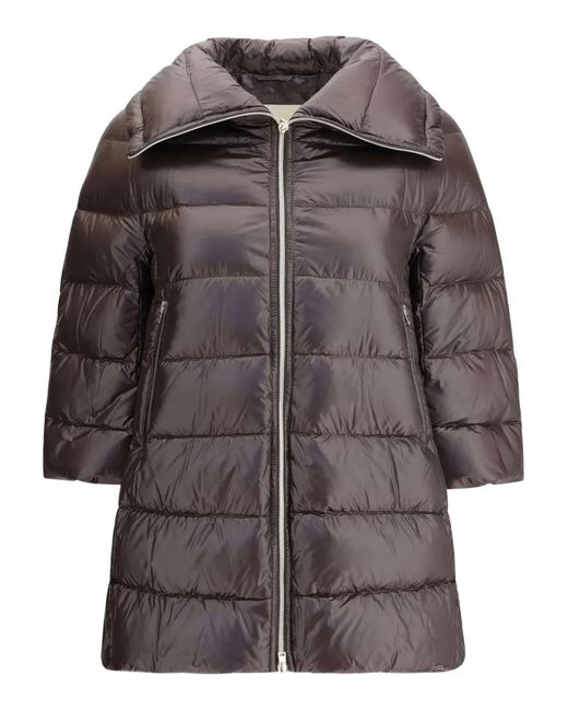 Herno Black Quilted High-Collar Coat