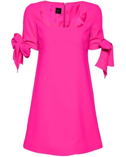 Vestido corto con detalle de lazo Pinko de color Pink
