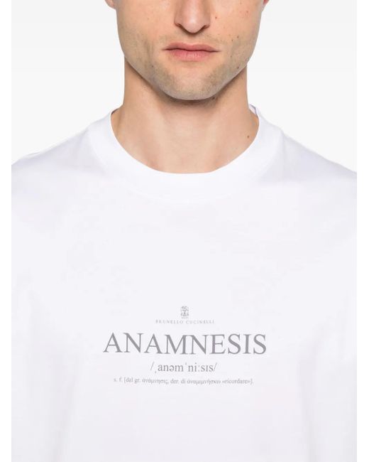 Brunello Cucinelli T-Shirt mit Logo-Print in White für Herren