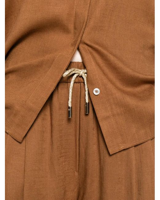 Pantalones Con Cordones Herno de color Brown