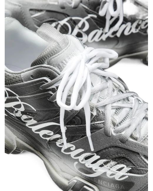 Balenciaga White Track Panelled Sneakers