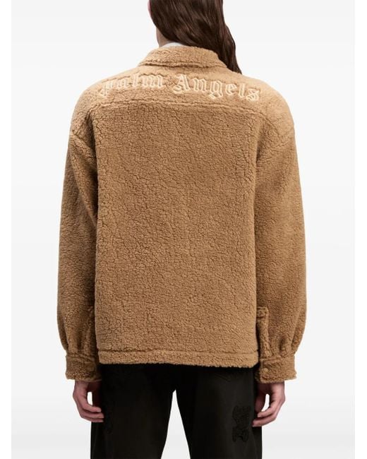 Palm Angels Brown Bear In Mind Shirt Jacket for men