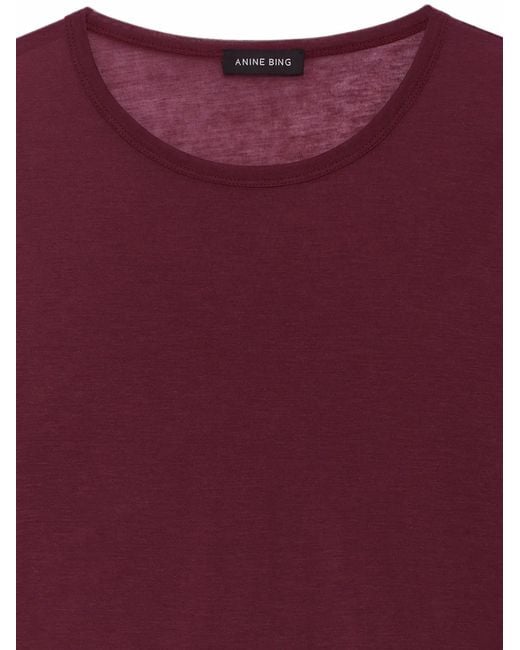 Anine Bing Purple T-Shirt Sylvie À Manches Longues