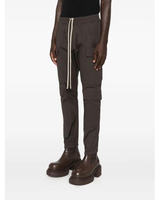 Rick Owens Gray Drawstring Cargo Trousers for men