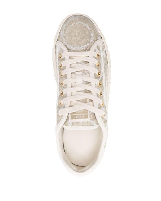 Versace White Barocco Sneakers,