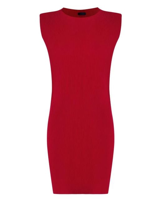 Osklen Red Geripptes Kleid Ohne Ärmel