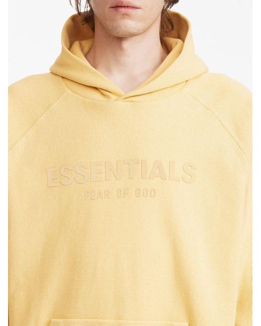 Fear Of God Yellow Logo-Print Hoodie for men