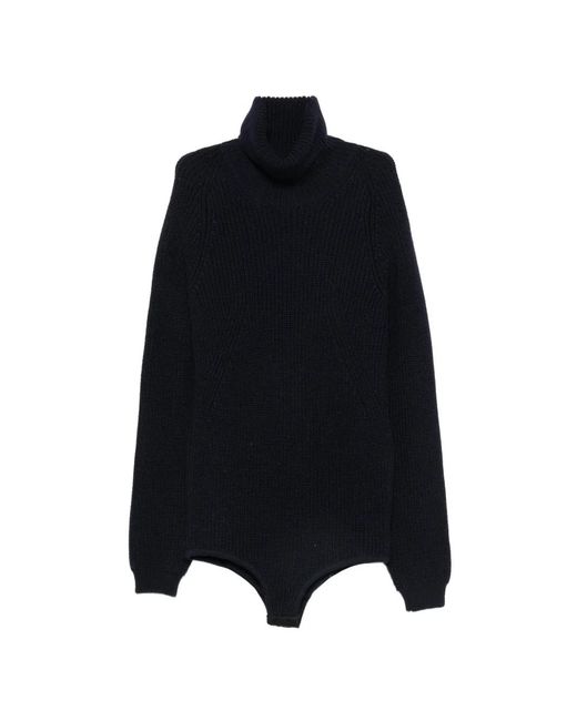 N°21 Black Ribbed-Knit Roll-Neck Bodysuit