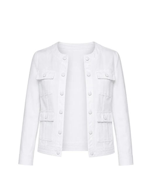 L'Agence White Yari Collarless Jacket