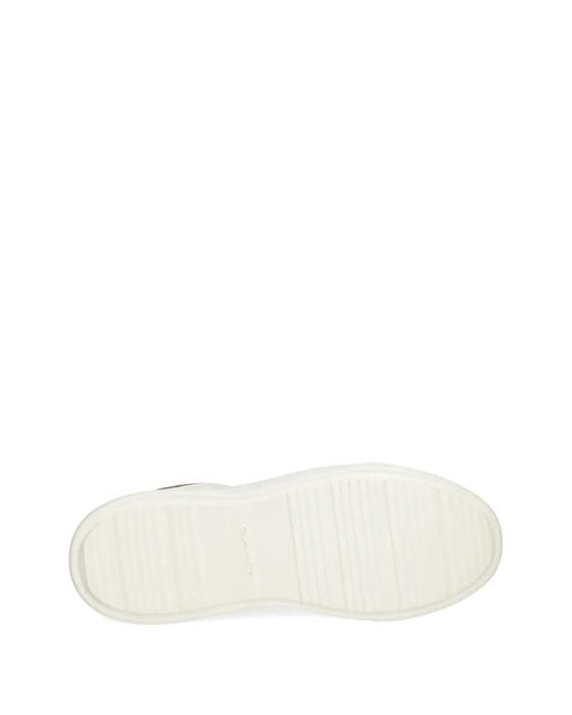 Gant White Suede-Trim Sneakers for men