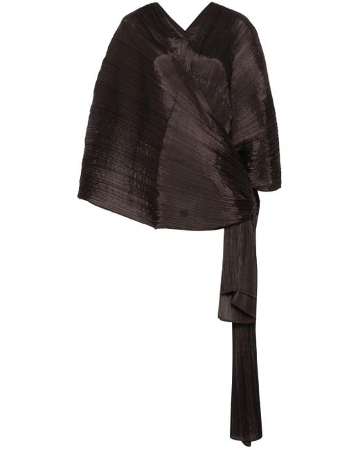 Pleats Please Issey Miyake Black Madame Kaftan Top