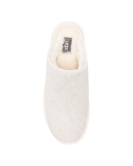 Ugg White Mules Classic Crackle for men