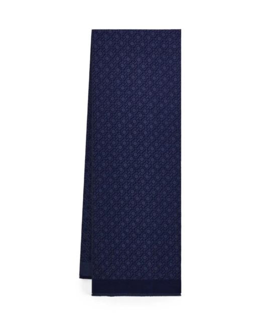 Sciarpa Gancini Con Catena di Ferragamo in Blue da Uomo