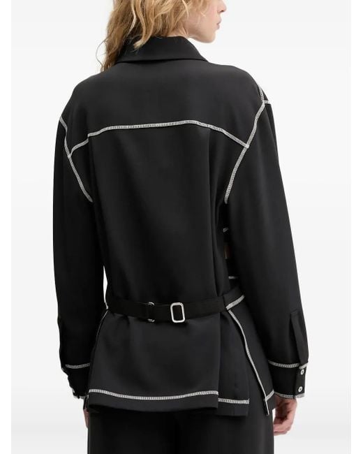 Stine Goya Black Contrast-Stitch Button-Down Shirt