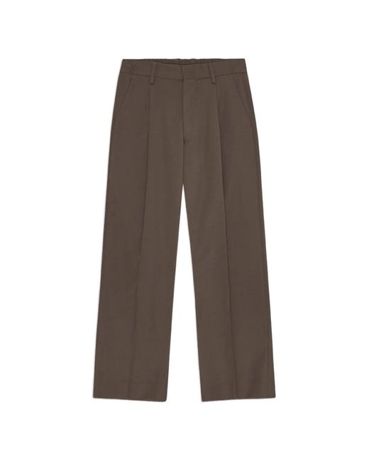 NN07 Brown Kay Pleated Trousers for men