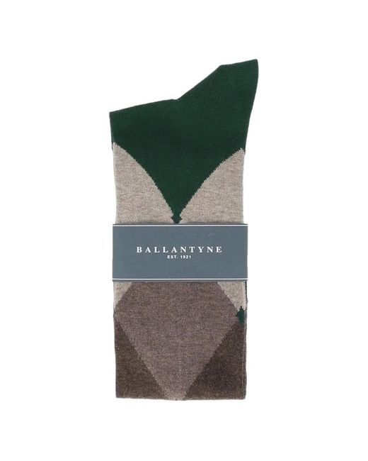 Ballantyne Green Argyle-Pattern Socks for men
