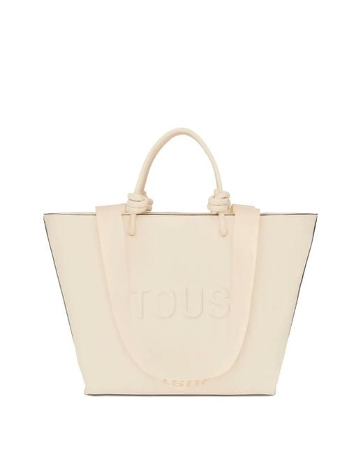 Tous ノットハンドル ハンドバッグ Natural