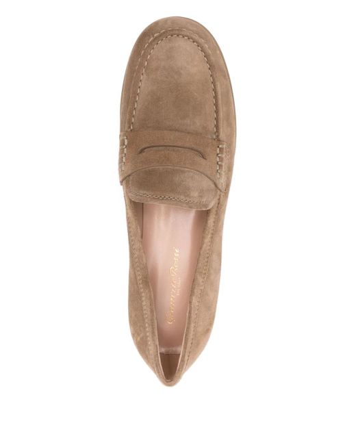 Gianvito Rossi Brown Georgie Penny Suede Loafers