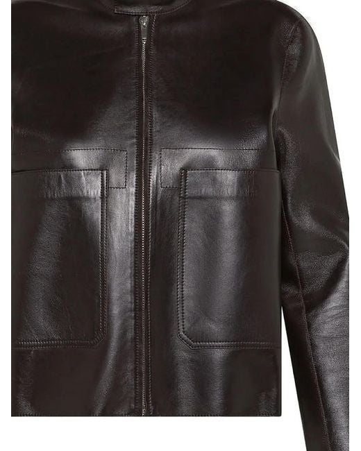 Seventy Black Zip Leather Jacket