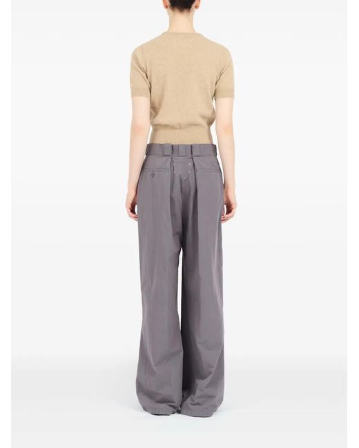 Maison Margiela Gray Four-Stitch Palazzo Trousers