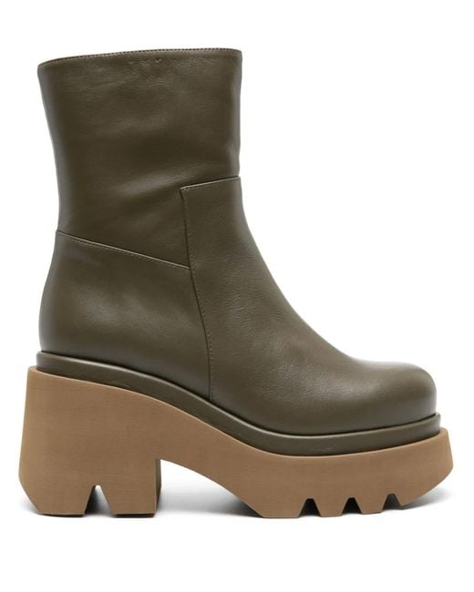 Paloma Barceló Green Stiefel Aus Leder 80Mm