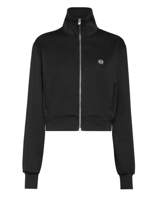 Philipp Plein Black Bomberjacke Mit Logo-Schild