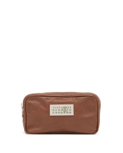 MM6 by Maison Martin Margiela Brown Numeric Leather Bag
