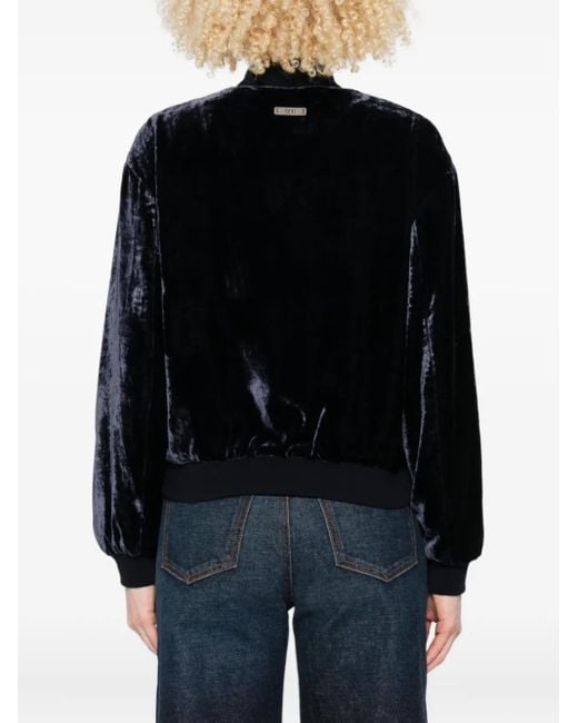Peserico Black Velvet Zip-Front Jacket