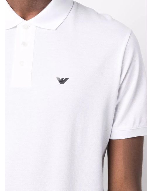 メンズ Emporio Armani ロゴ ポロシャツ White