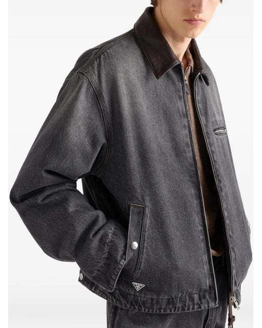Prada Black Denim Blouson Jacket for men