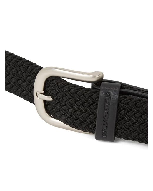 Karl Lagerfeld Black Monogram Logo-Plaque Belt for men
