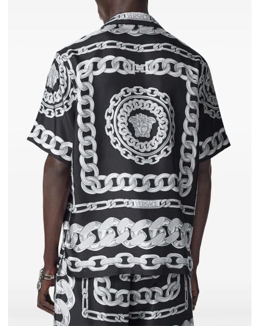 Short Sleeve Shirts Versace de hombre de color Black