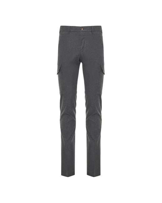 PT Torino Gray Pocket-Detail Cargo Pants for men
