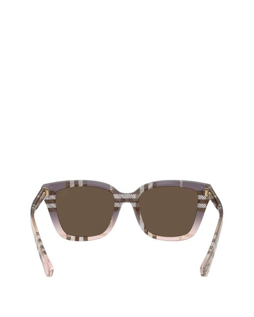 Burberry Gray Square-Frame Checked Sunglasses