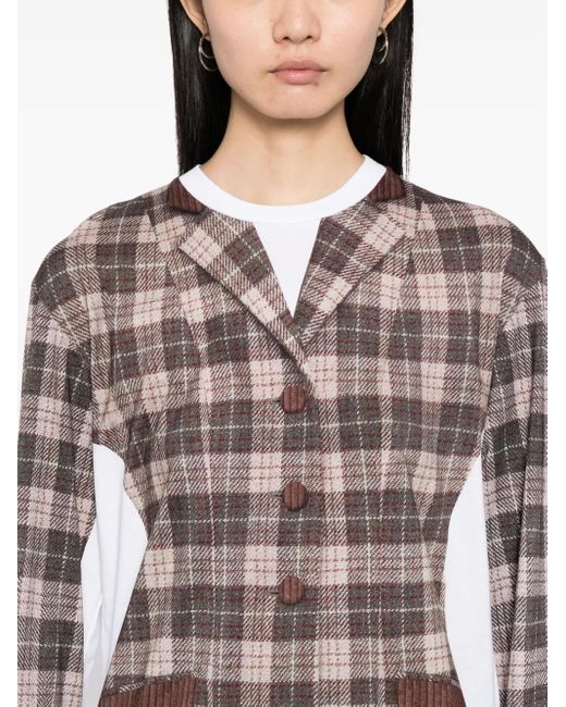 T-Shirt À Carreaux Moschino en coloris Brown