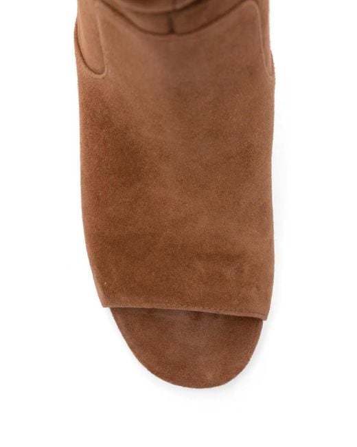 MICHAEL Michael Kors Brown Shayna Slouchy Open-Toe Ankle Boots