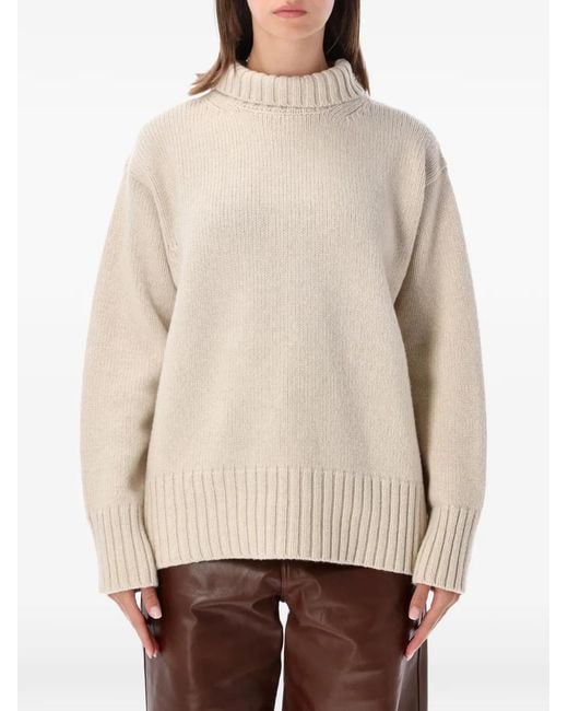 Pull Côtelé À Col Roulé Rohe en coloris Natural