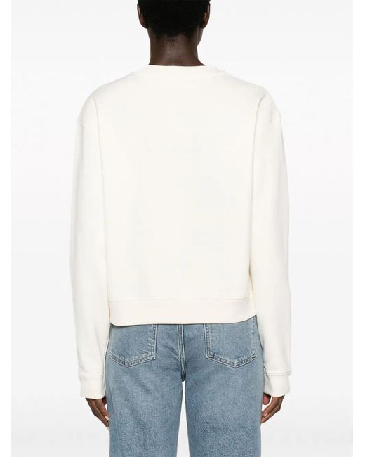 Tory Burch White Logo-Embellished Cotton Sweatshirt